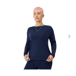 NWT allbirds Natural Flow Studio Long Sleeve Shirt - LARGE - navy blue - LARGE